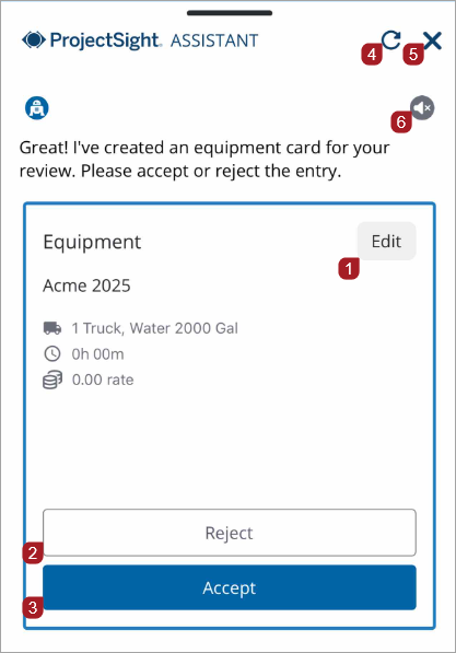 Proposed equipment card