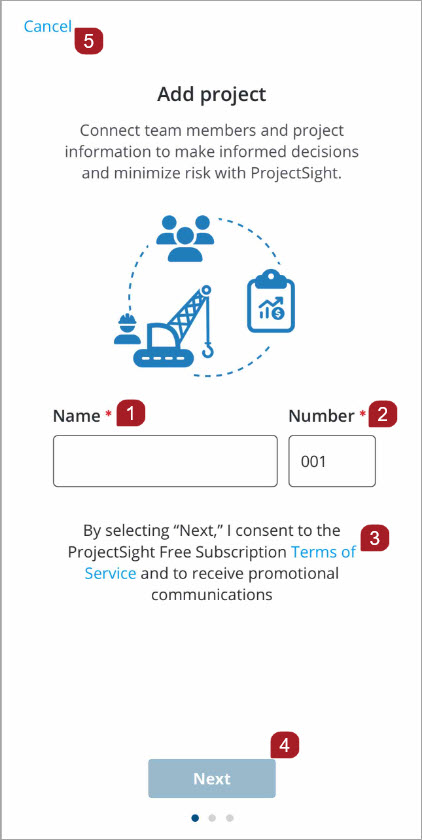 The add a project page of the Onboarding Wizard