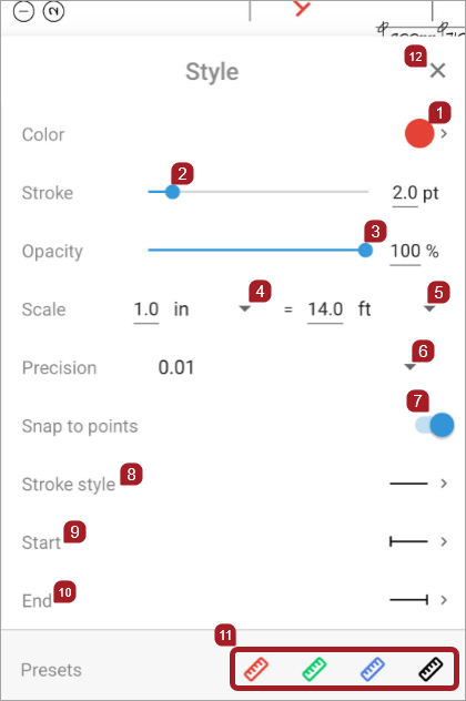 Android distance style picker drawer