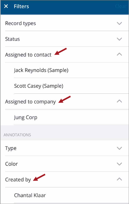 Conditional annotation filters