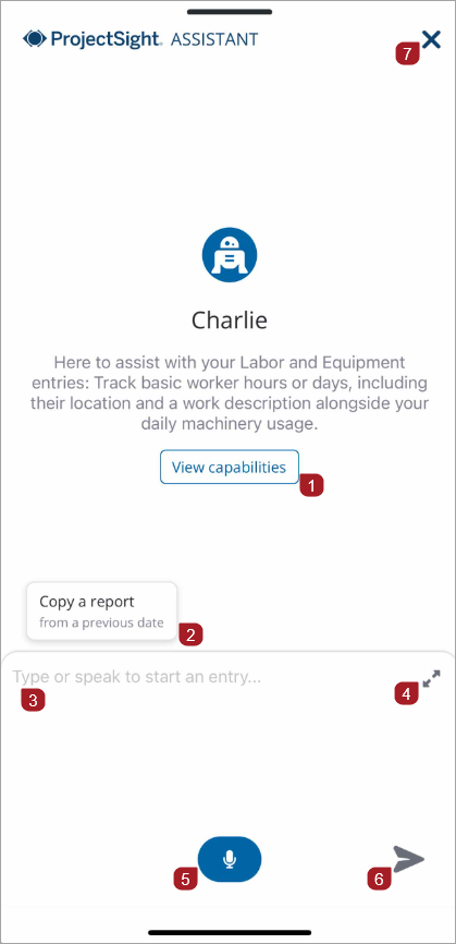 Charlie chatbot home page