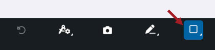 Selcted and highlighted rectangle tool