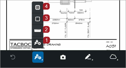 The calibration, distance, perimeter, and area tool within the measurements tool
