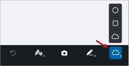 When the shape tool is selected, it is highlighted blue.