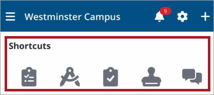 Shortcuts widget view