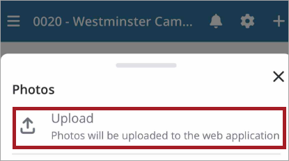 Upload photos with the quick add menu