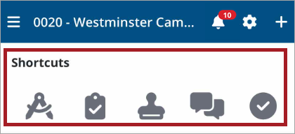 Shortcuts widget view
