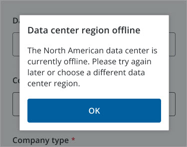 data center offline message