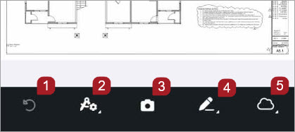 Drawings annotation toolbar with measurements