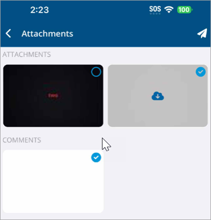 Share multiple attachments screen