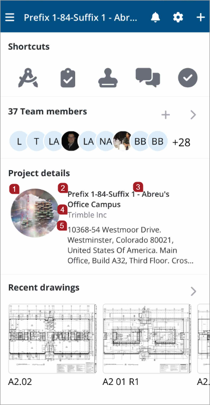 The project details section on the project home page.