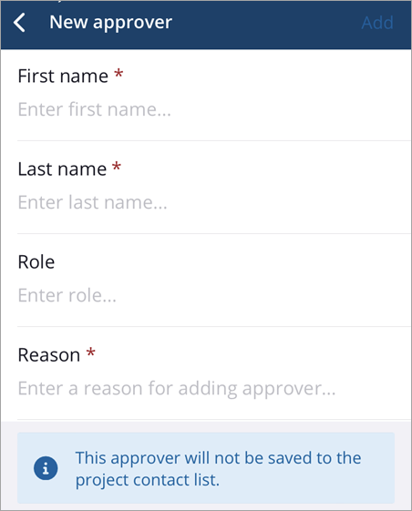 New Approver page