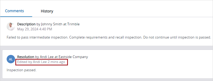 Relative time of a comment