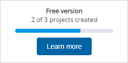 Free project count in the project menu
