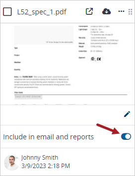 Casilla de verificación Incluir en notificaciones por c. electrónico