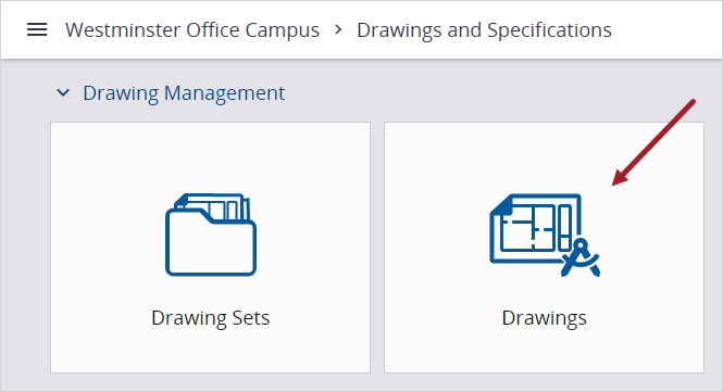 Open drawing sets view