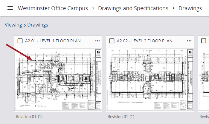 Open drawing sets view