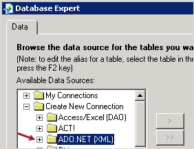 Database dialog