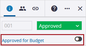 Approved for Budget toggle