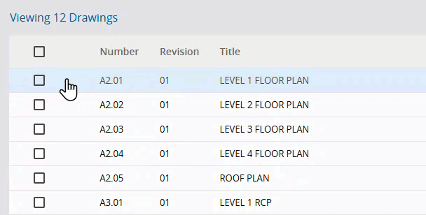 Selecting multiple drawings