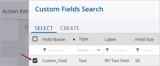 Custom field select