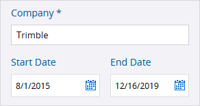 Project start and end dates