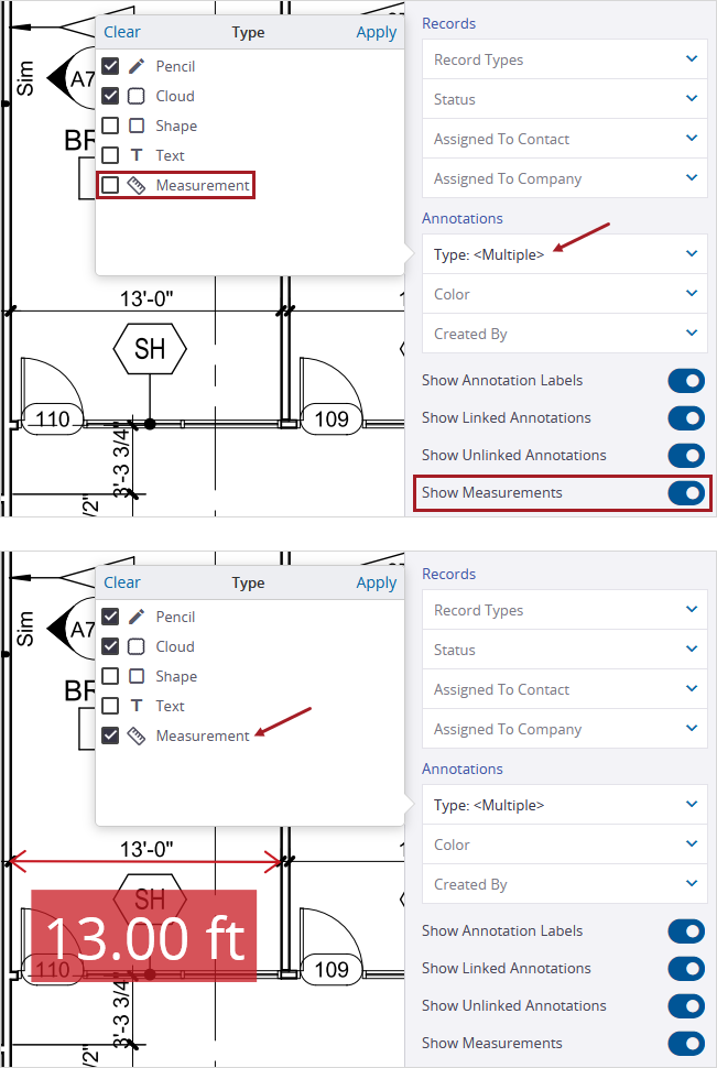 Measurement filters