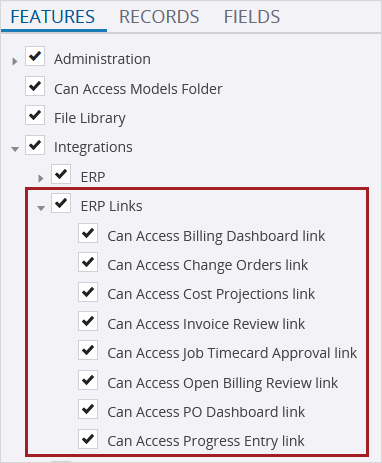 Feature permissions