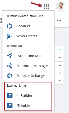 External link in app switcher