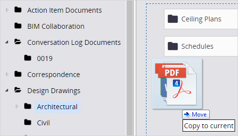 Dragging file to active folder