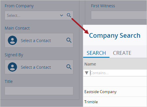 Company search example