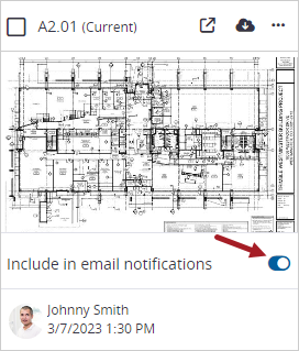 Include in email notifications checkbox