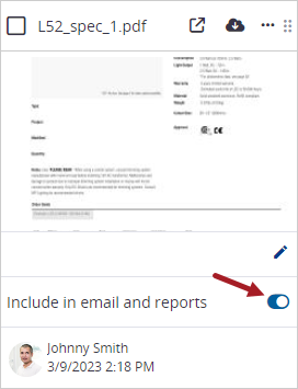 Include in email notifications checkbox