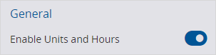 Units and hours toggle