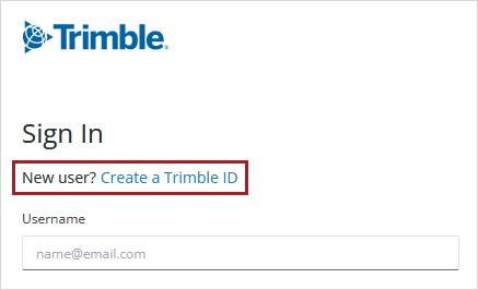 Link to create Trimble ID