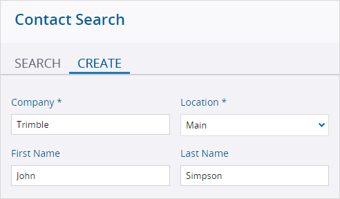 Create tab in Contact Search dialog