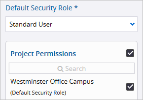 Project permissions in user record