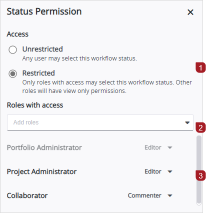 Status permissions