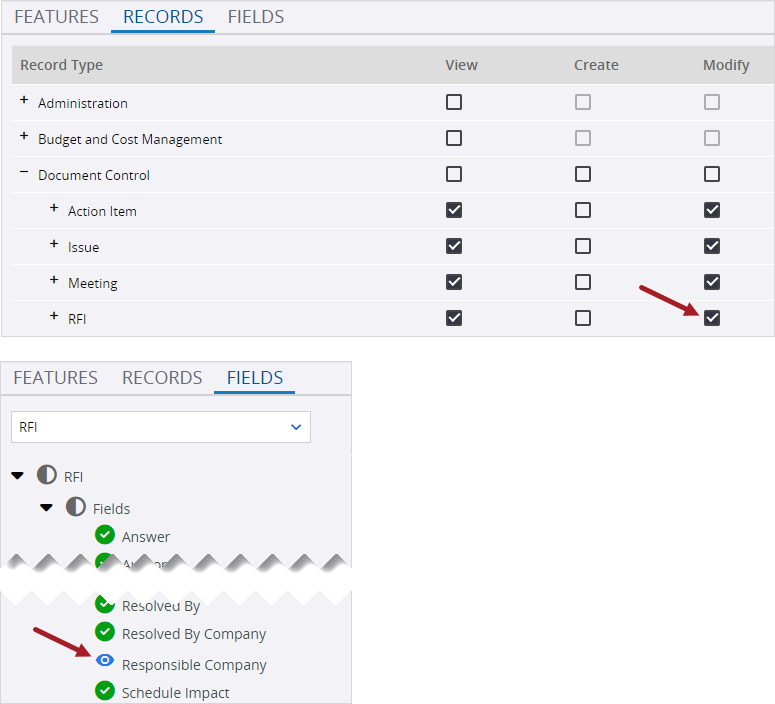 Security role permissions for Collaborators