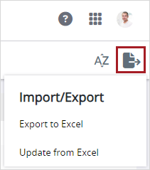Excel-Schaltfläche in den Einstellungen