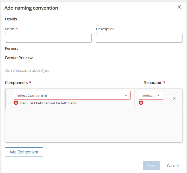 Add naming convention window
