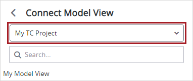 Lista de selección de proyectos de Trimble Connect