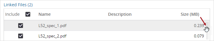 Reordenar archivos vinculados