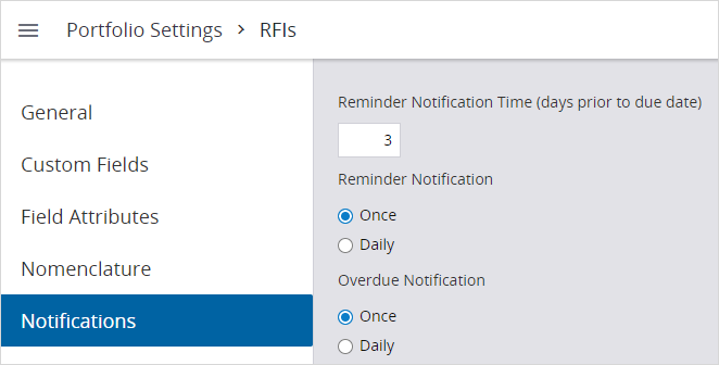 Paramètre de notifications d’enregistrement