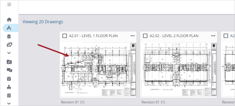 Open drawing sets view