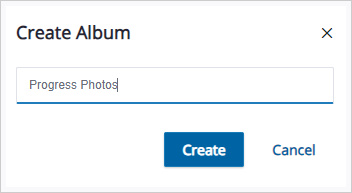 Create album dialog