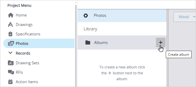 Create album button