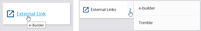 External link on the project dashboard