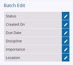 Batch edit panel focus