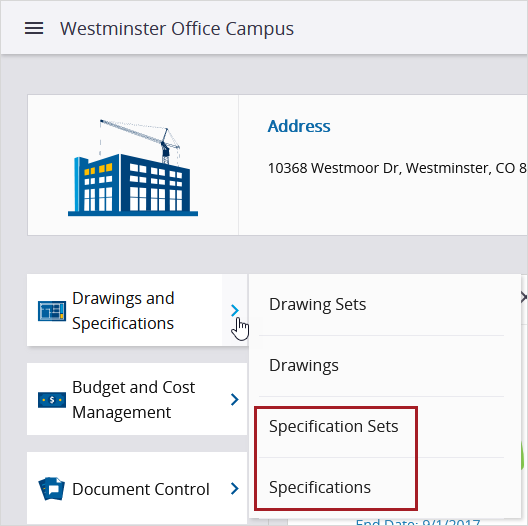 Specification Management in navigation